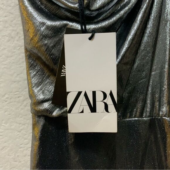 NWT Zara Limited edition asymmetrical dress into the night size M - Picture 8 of 11